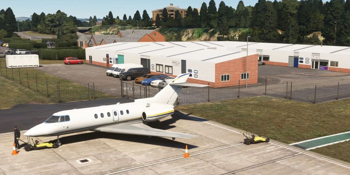 A flight simulation scene: Microsoft Flight Simulator Dundee