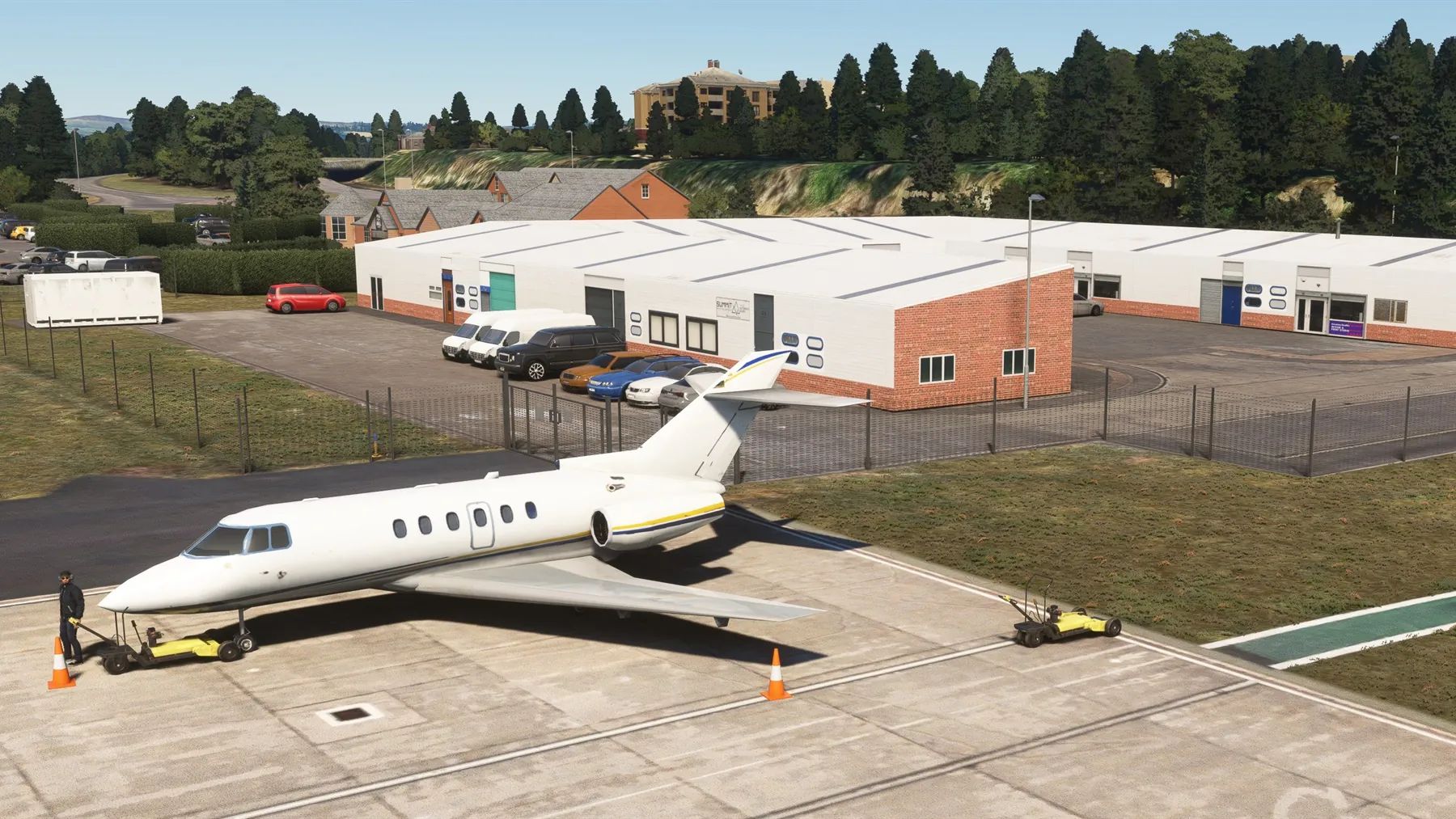 A flight simulation scene: Microsoft Flight Simulator Dundee