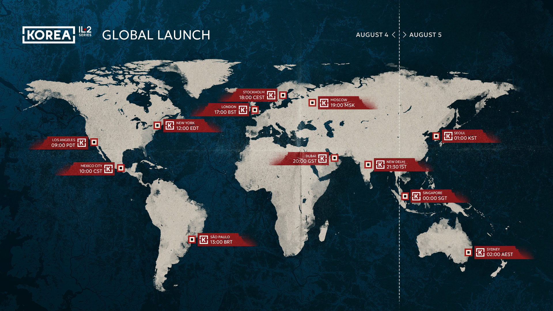 Flight simulation: Korea Il-2 Series Launch Times