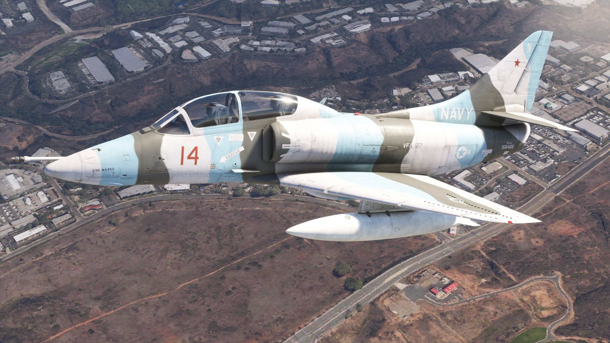 A flight simulation scene: Microsoft Flight Simulator Indiafoxtecho