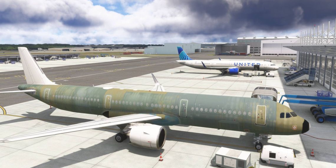 A flight simulation scene: Microsoft Flight Simulator Mobile
