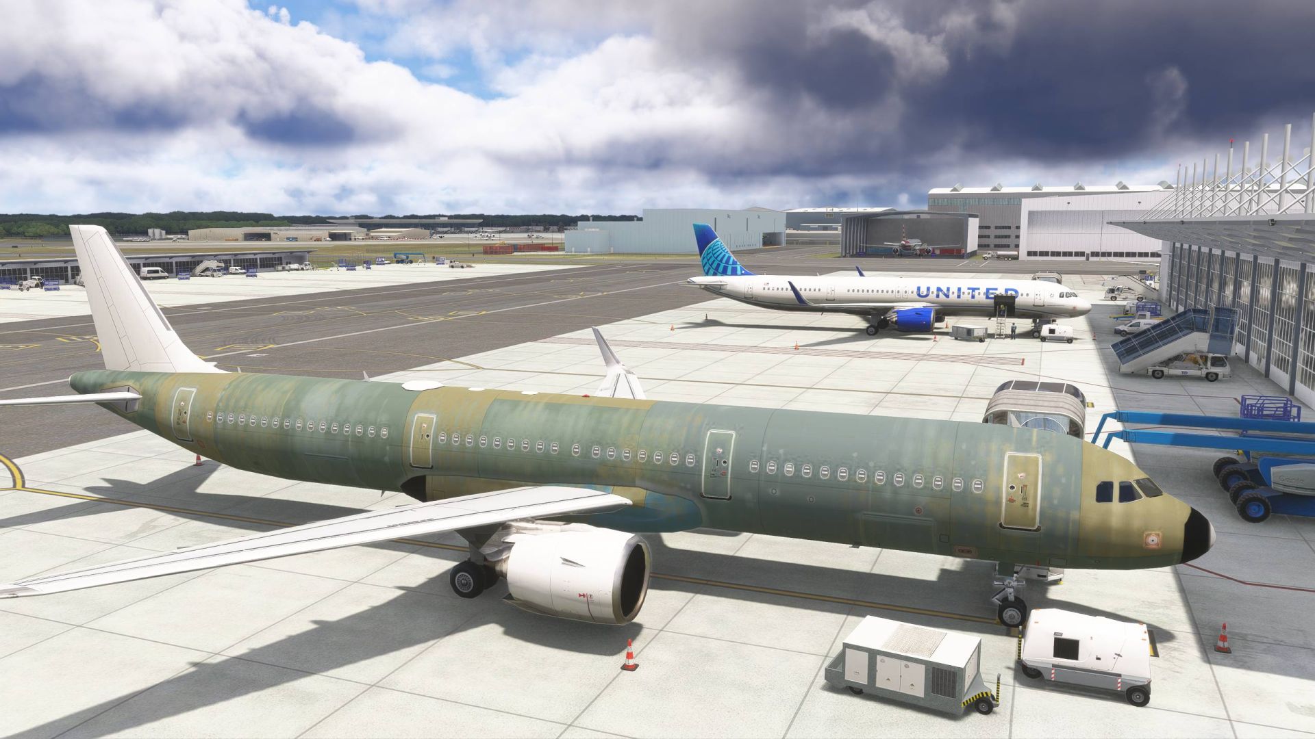 A flight simulation scene: Microsoft Flight Simulator Mobile