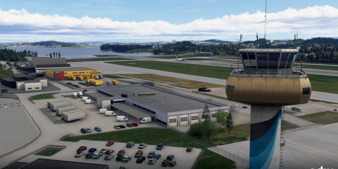 A flight simulation scene: Microsoft Flight Simulator Stavanger