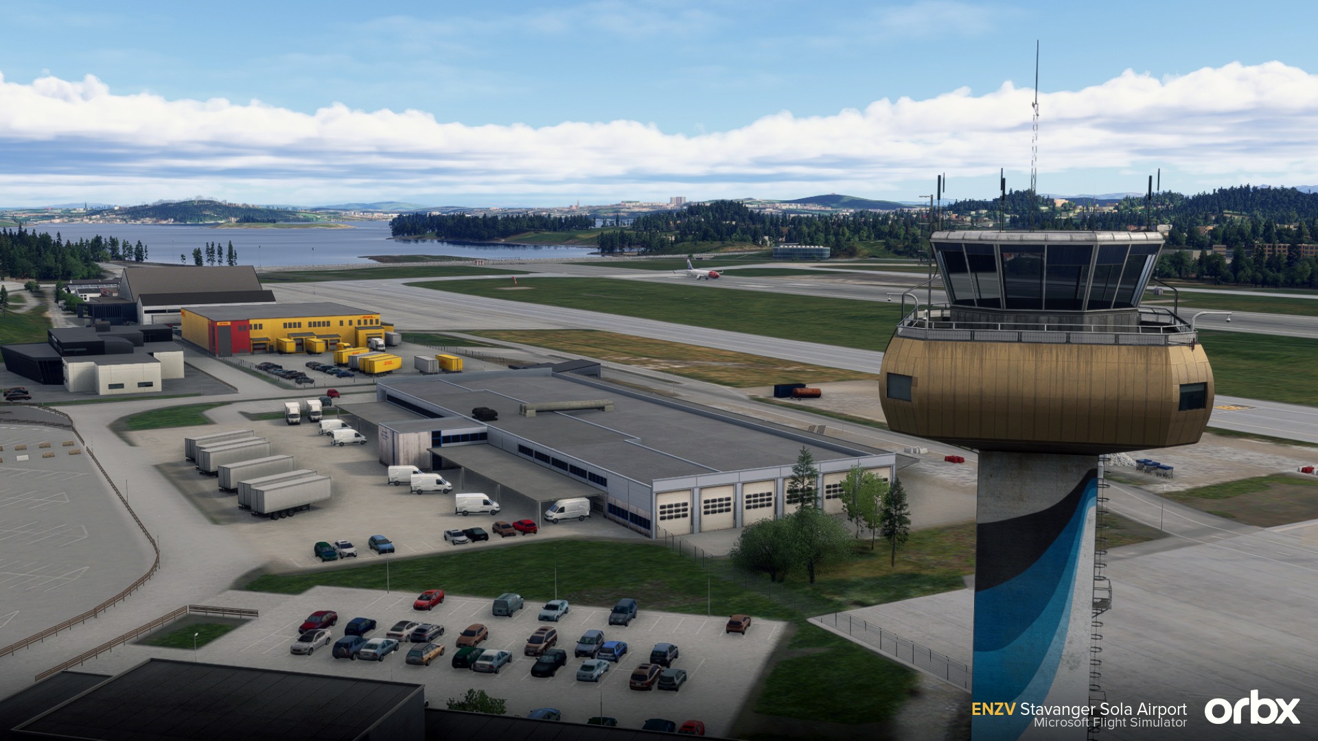 A flight simulation scene: Microsoft Flight Simulator Stavanger
