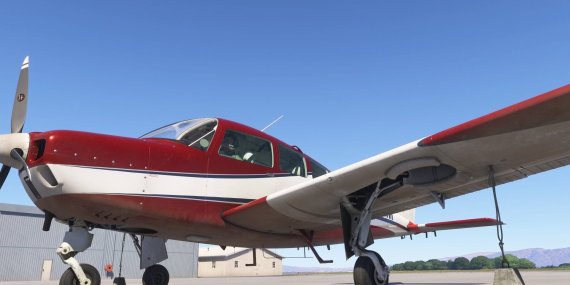 A flight simulation scene: Microsoft FLight Simulator 2024 Beechcraft C24R Sierra