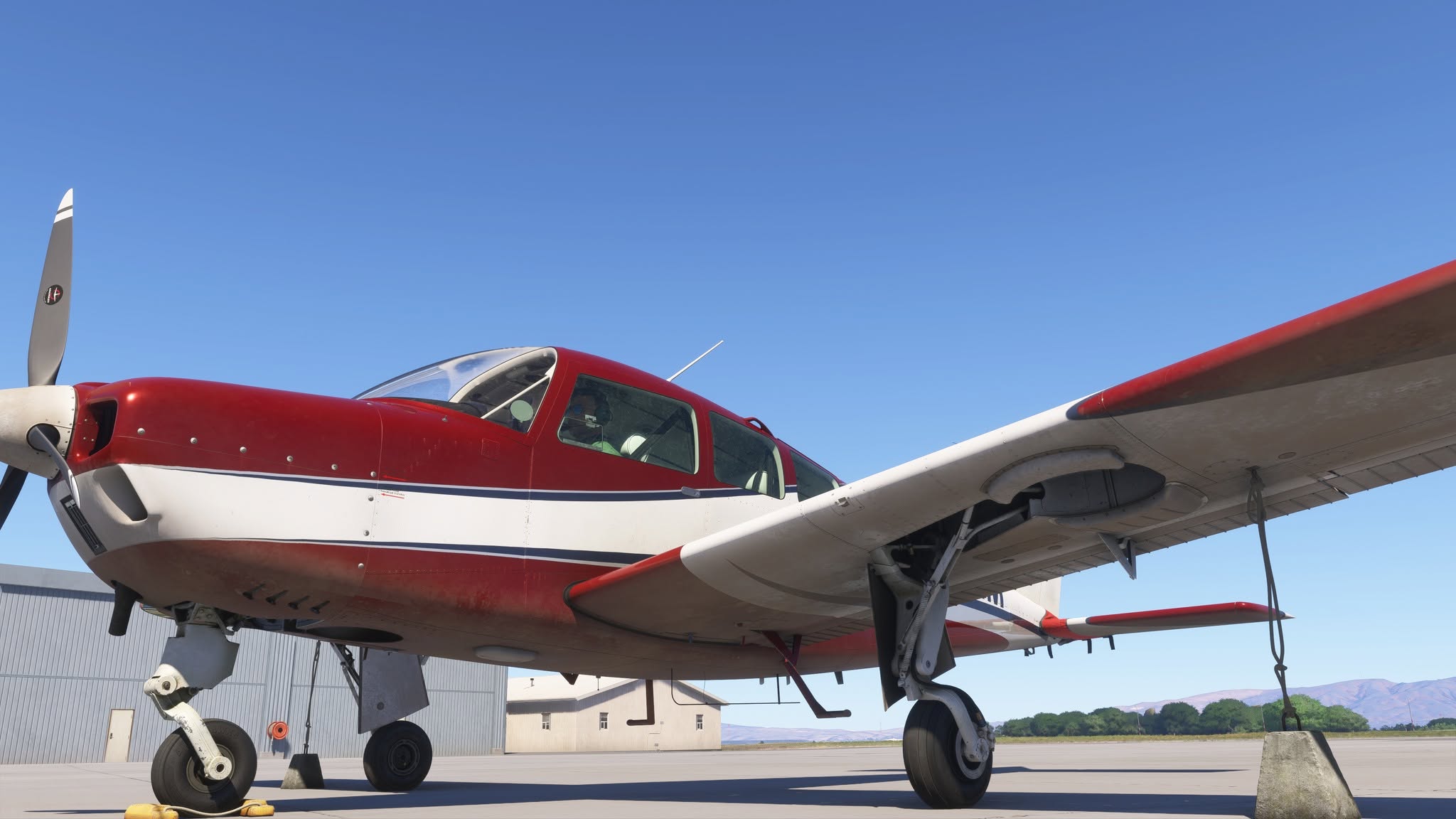 A flight simulation scene: Microsoft FLight Simulator 2024 Beechcraft C24R Sierra