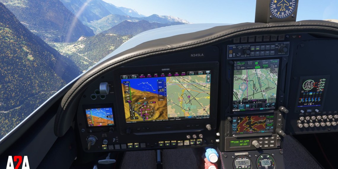 A flight simulation scene: Microsoft Flight Simulator 2024 Accu-Sim Legacy RG550