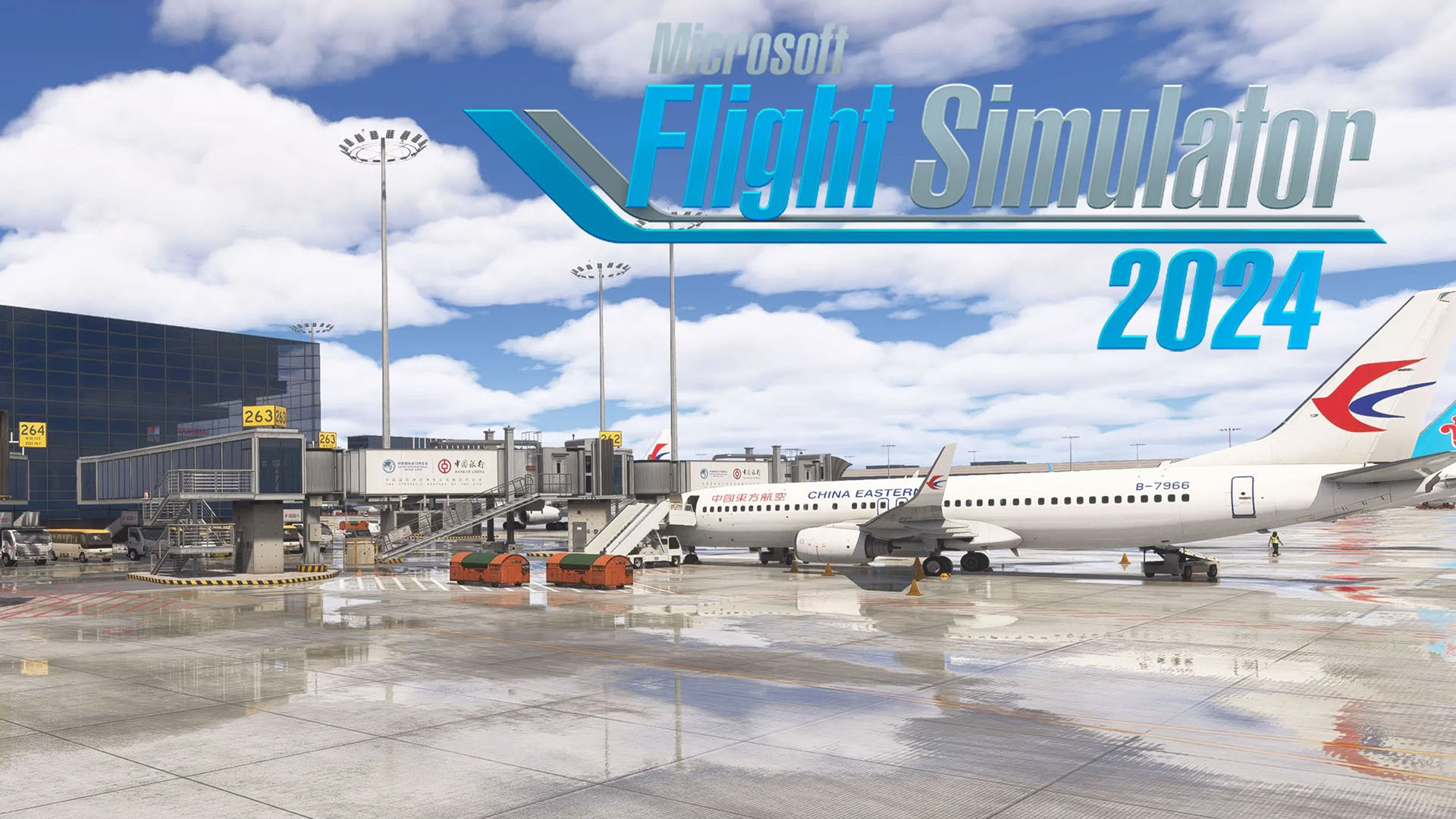 A flight simulation scene: Microsoft Flight Simulator 2024 Shanghai Hongqiao