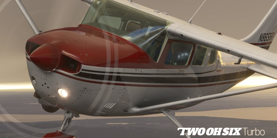 A flight simulation scene: Microsoft Flight Simulator 2024 Turbo stationair