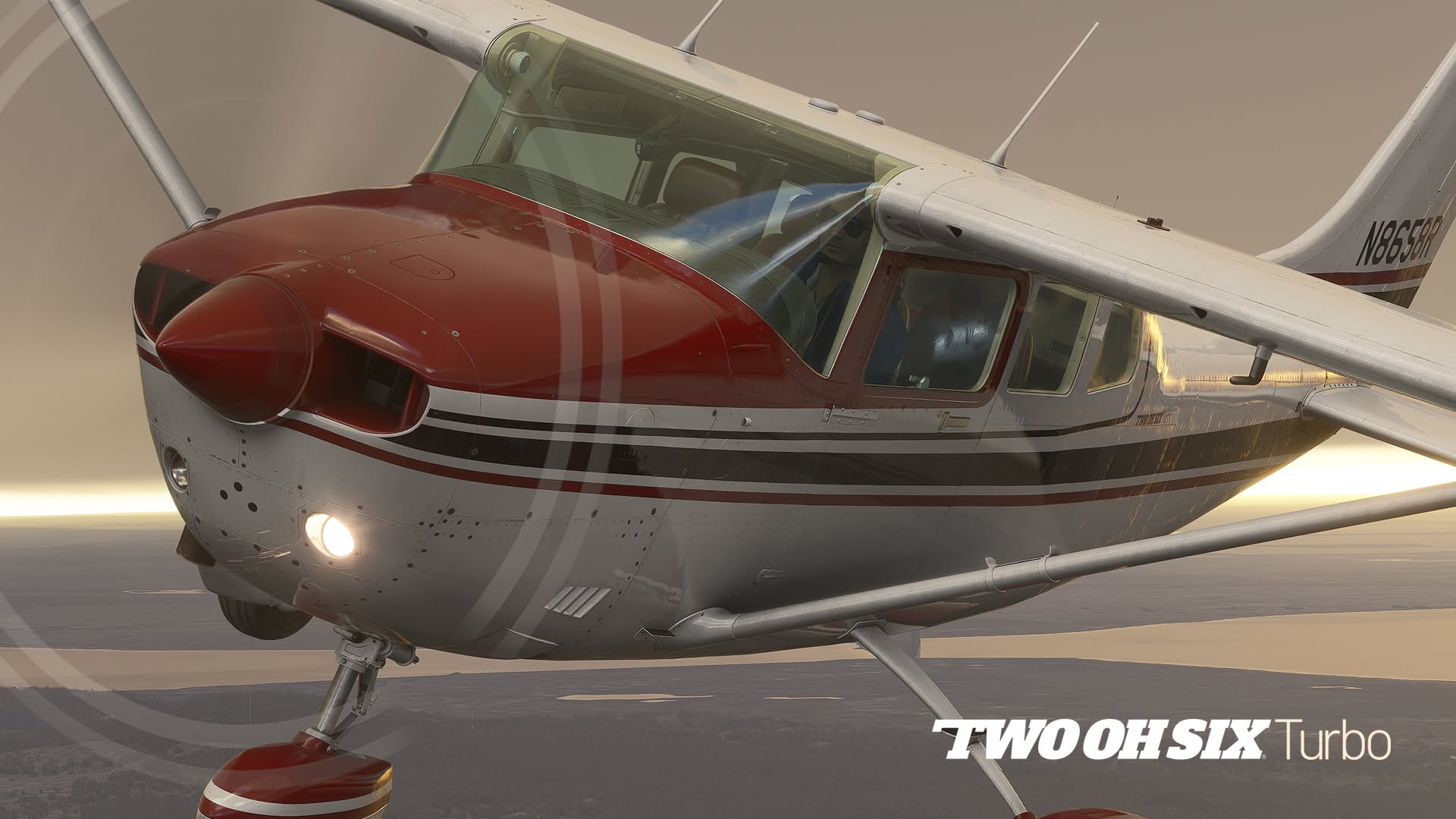 A flight simulation scene: Microsoft Flight Simulator 2024 Turbo stationair