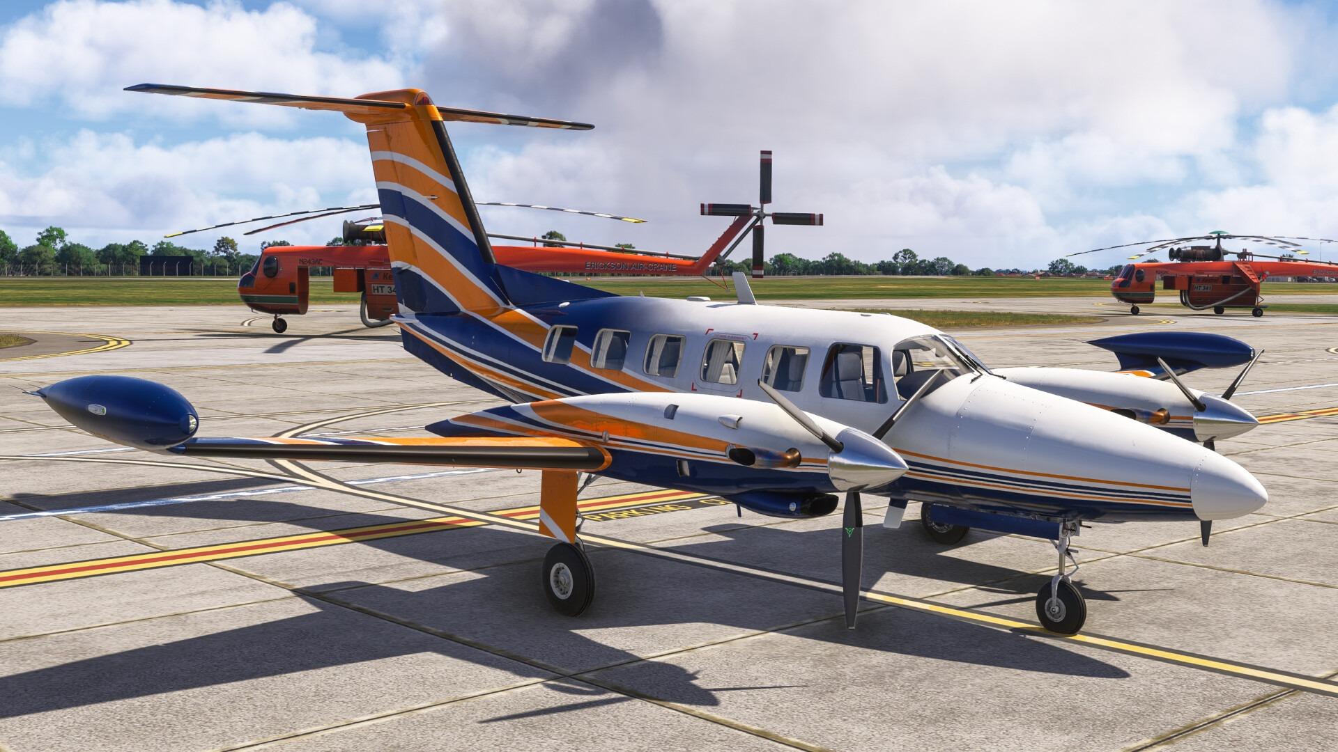 A flight simulation scene. Microsoft Flight Simulator Cheyenne