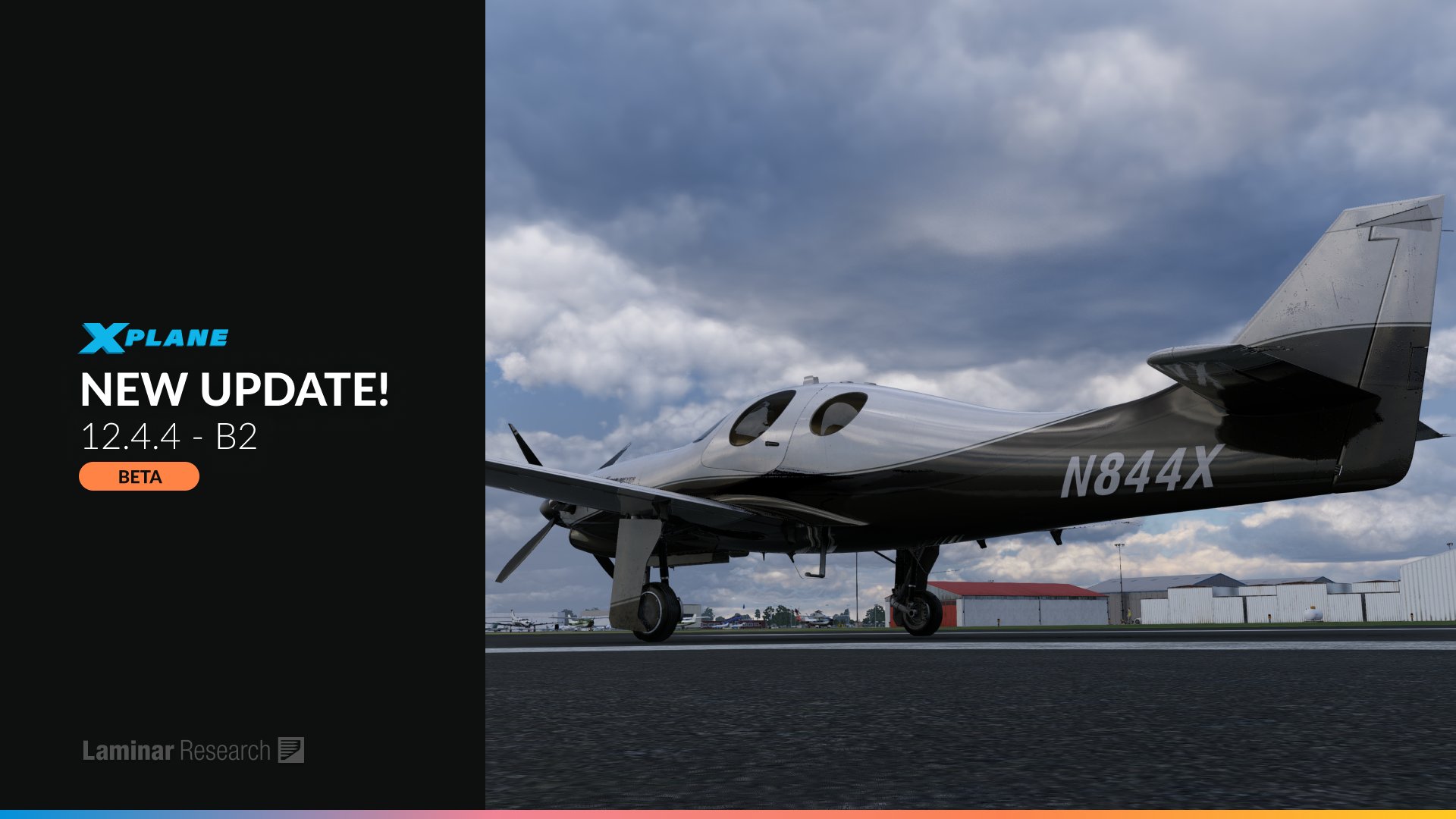 A flight simulation scene: X-Plane Beta