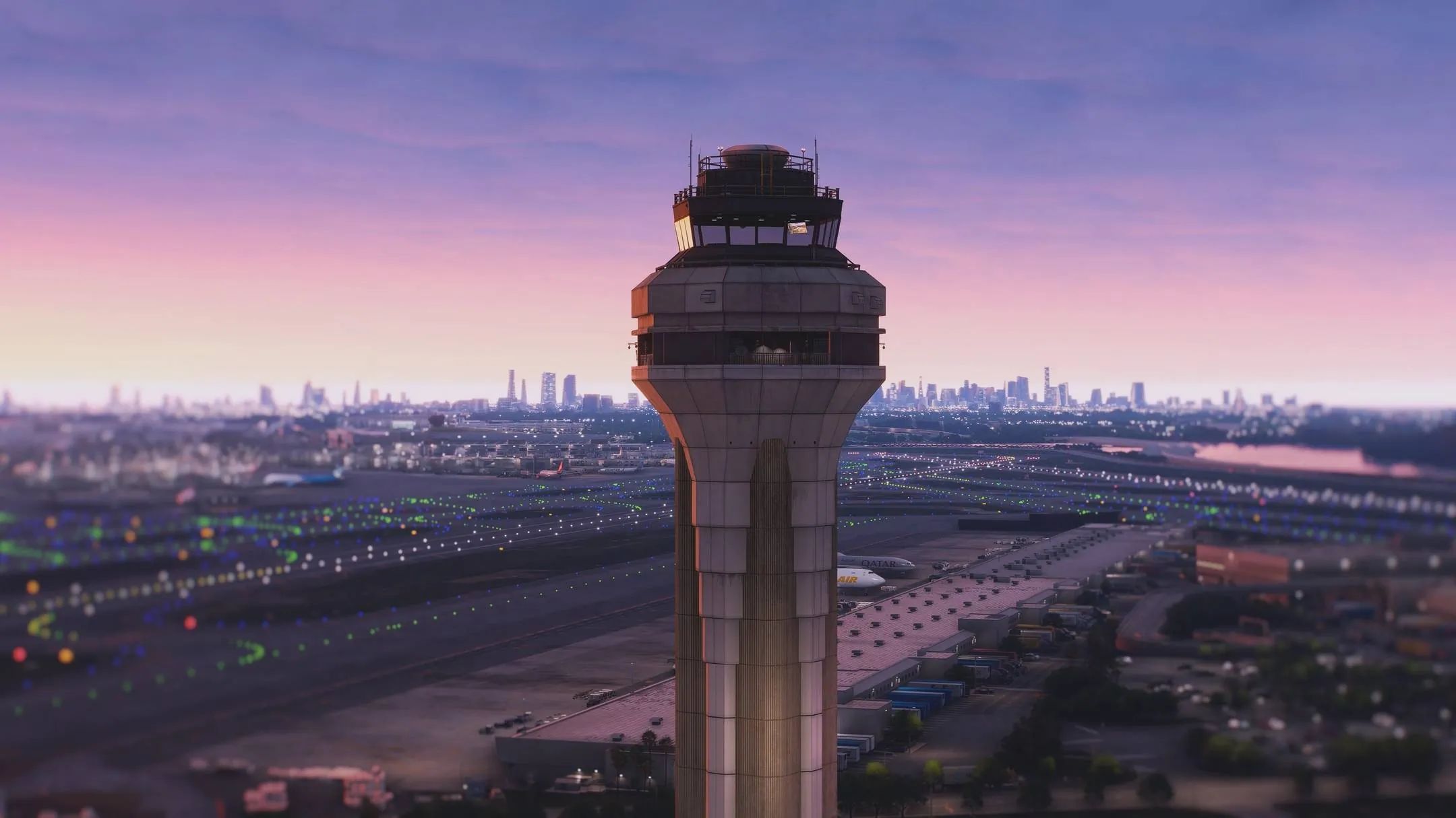 A flight simulation scene: Microosoft FLight Simulator 2024 Miami