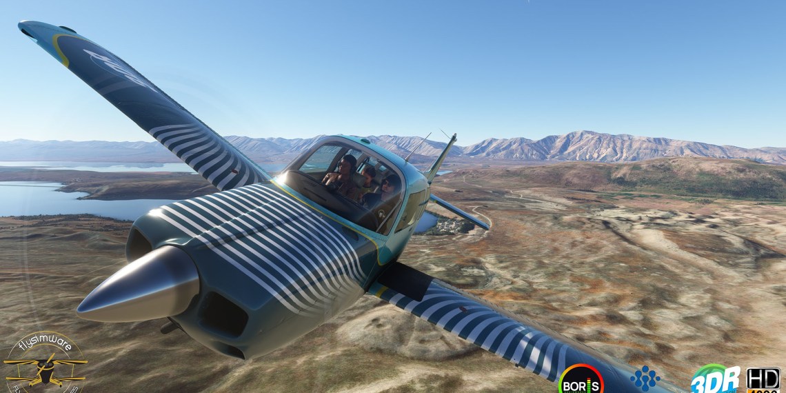 A flight simulation scene: Microsoft Flight Simulator Beechcraft C24R Sierra (21)
