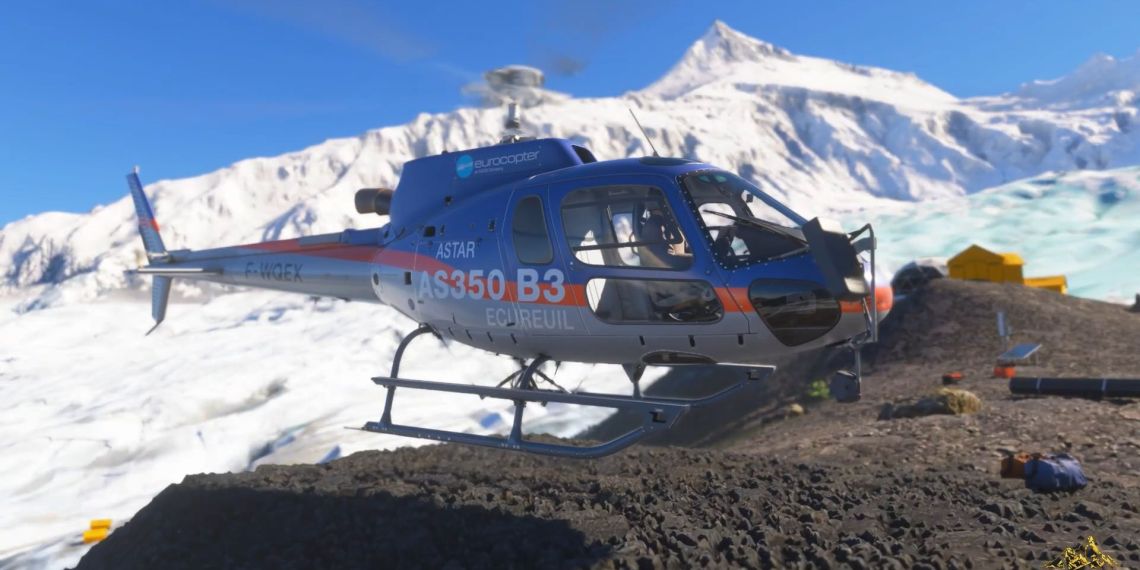 A flight simulation scene: Microsoft Flight Simulator High Himalayas