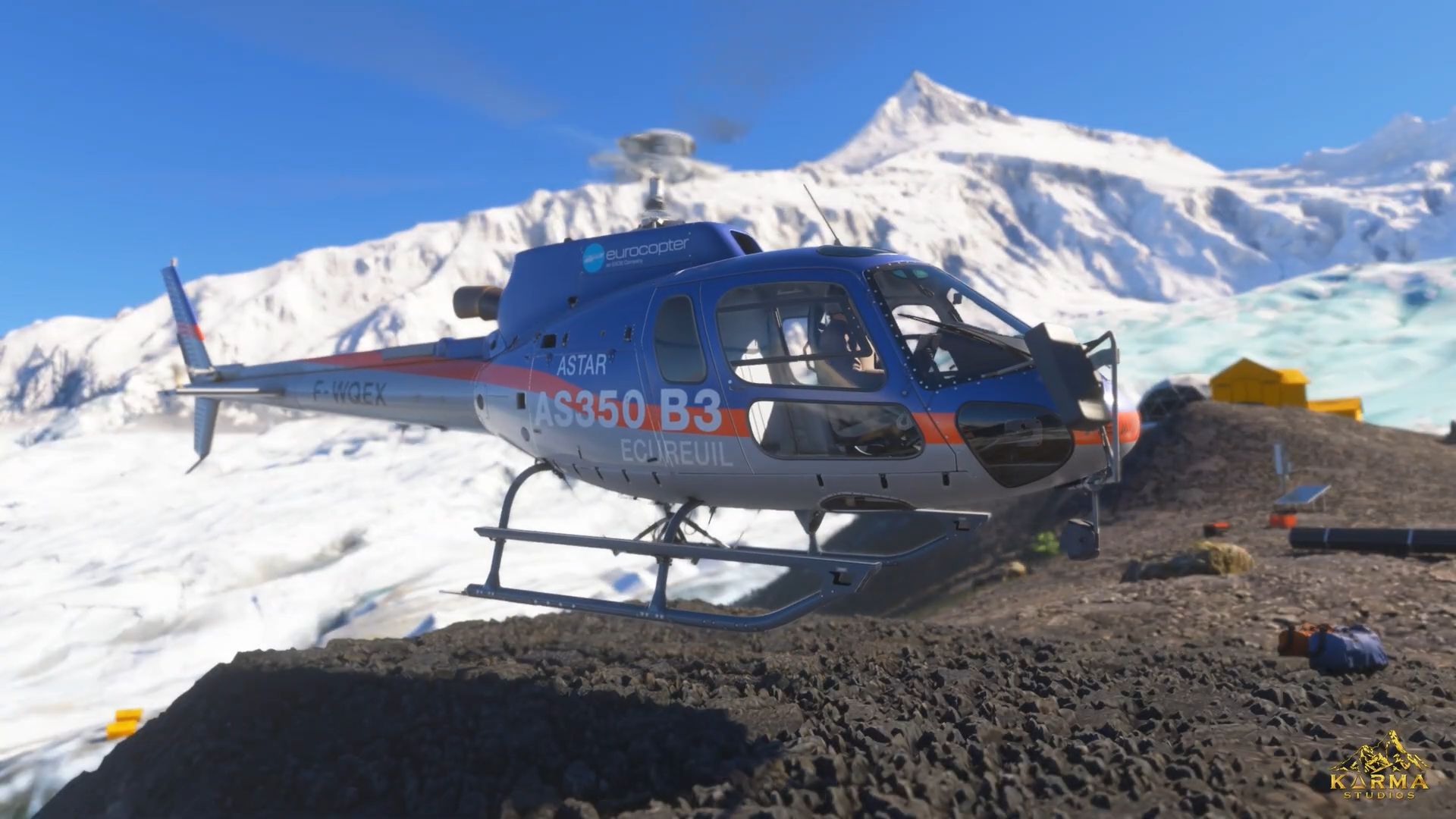 A flight simulation scene: Microsoft Flight Simulator High Himalayas