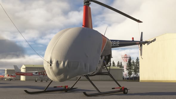 A flight simulation scene: Microsoft Flight Simulator R22