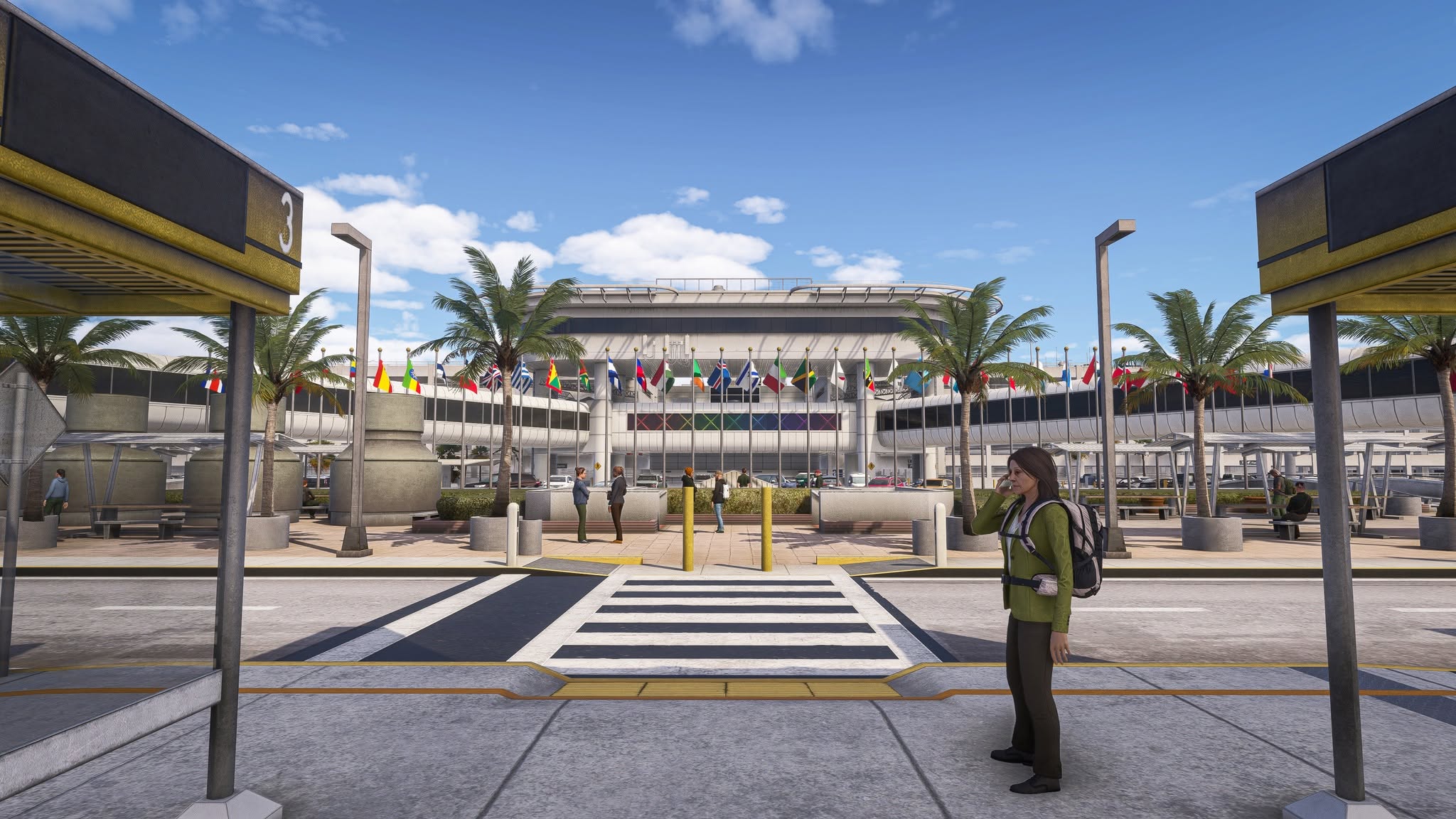 A flight simulation scene: Microsoft Flight Siulator Miami