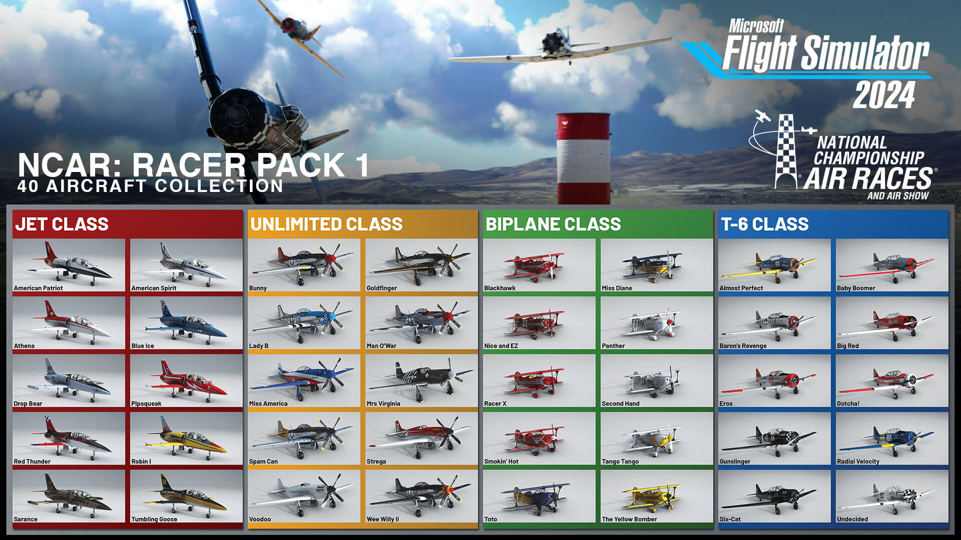 A flight simulation add-on: National Championship Air Races Racer Pack 1