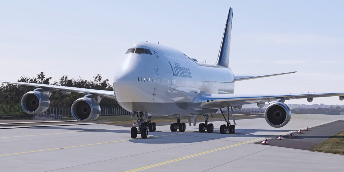Microsoft Flight Simulator - Lufthansa 747 at Frankfurt Airport