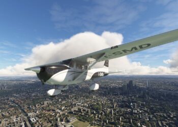 Microsoft Flight Simulator Cessna 172 Skyhawk flying over London