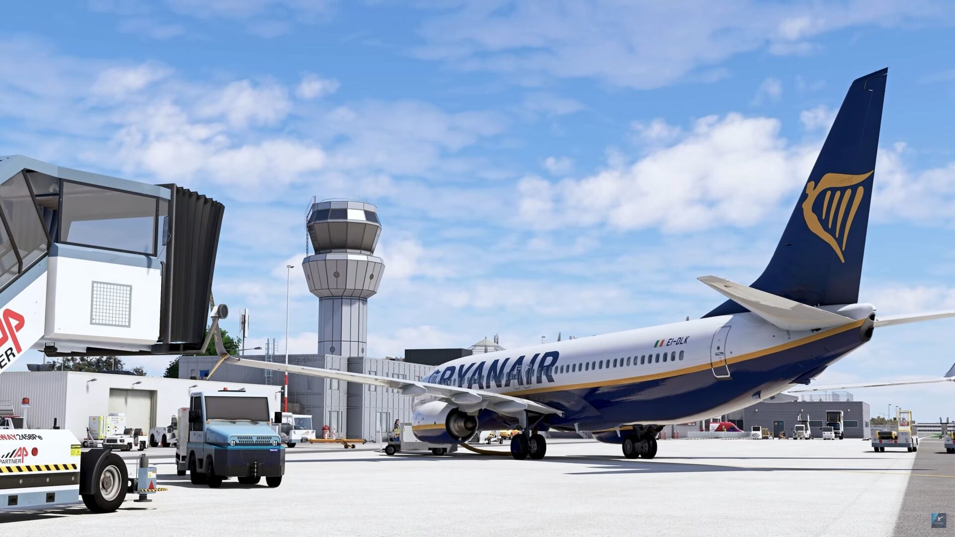 Microsoft Flight Simulator Maastricht Aachen Airport with a Ryanair Boeing 737