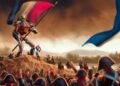Colossi waving flag in Bonaparte