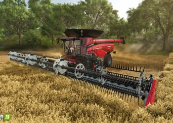 harvesting wheat in Farming Simulator 25