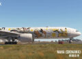 A Pokemon jet Boeing 777 in Naha Airport by MK Studios
