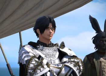 A Warrior of Light and Erenville at the beginning of Final Fantasy XIV Dawntrail