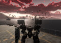 Mecha Knights Nightmare Screenshot showing a mech on a ship