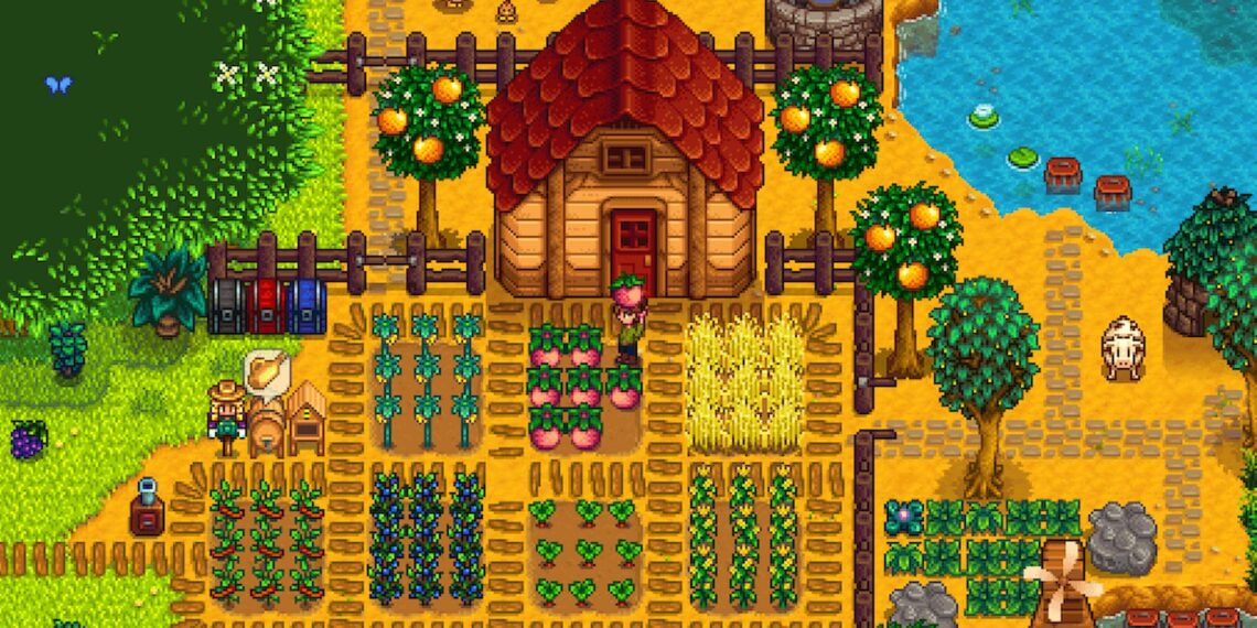 Thriving farm in Stardew Valley