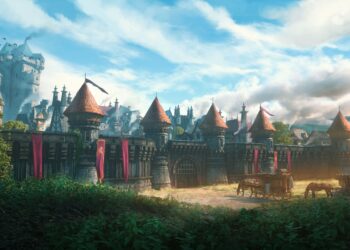 Art of a walled city in Ashes of Creation