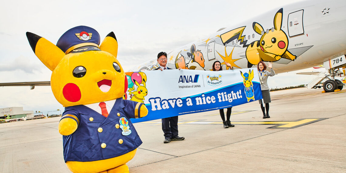 Pikachu and Crew with Pokémon Jet (Exterior)