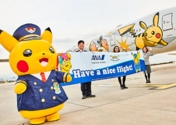 Pikachu and Crew with Pokémon Jet (Exterior)