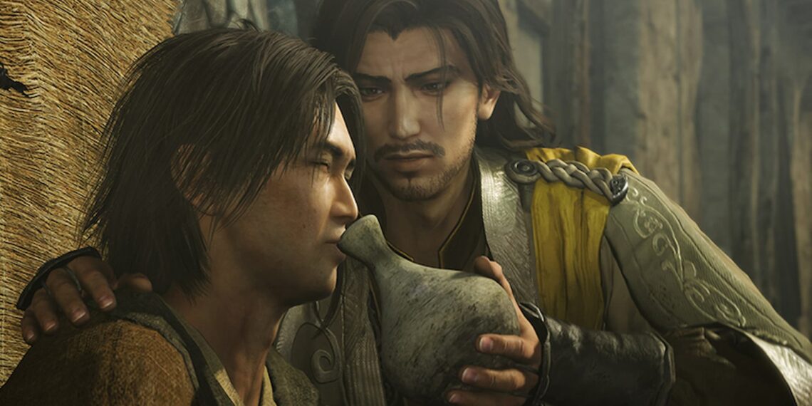 Man helping villager Dynasty Warriors: Origins